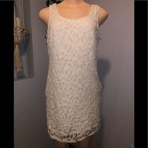 Loft White bohemian dress boho Lace 8 petite beach vibe attire